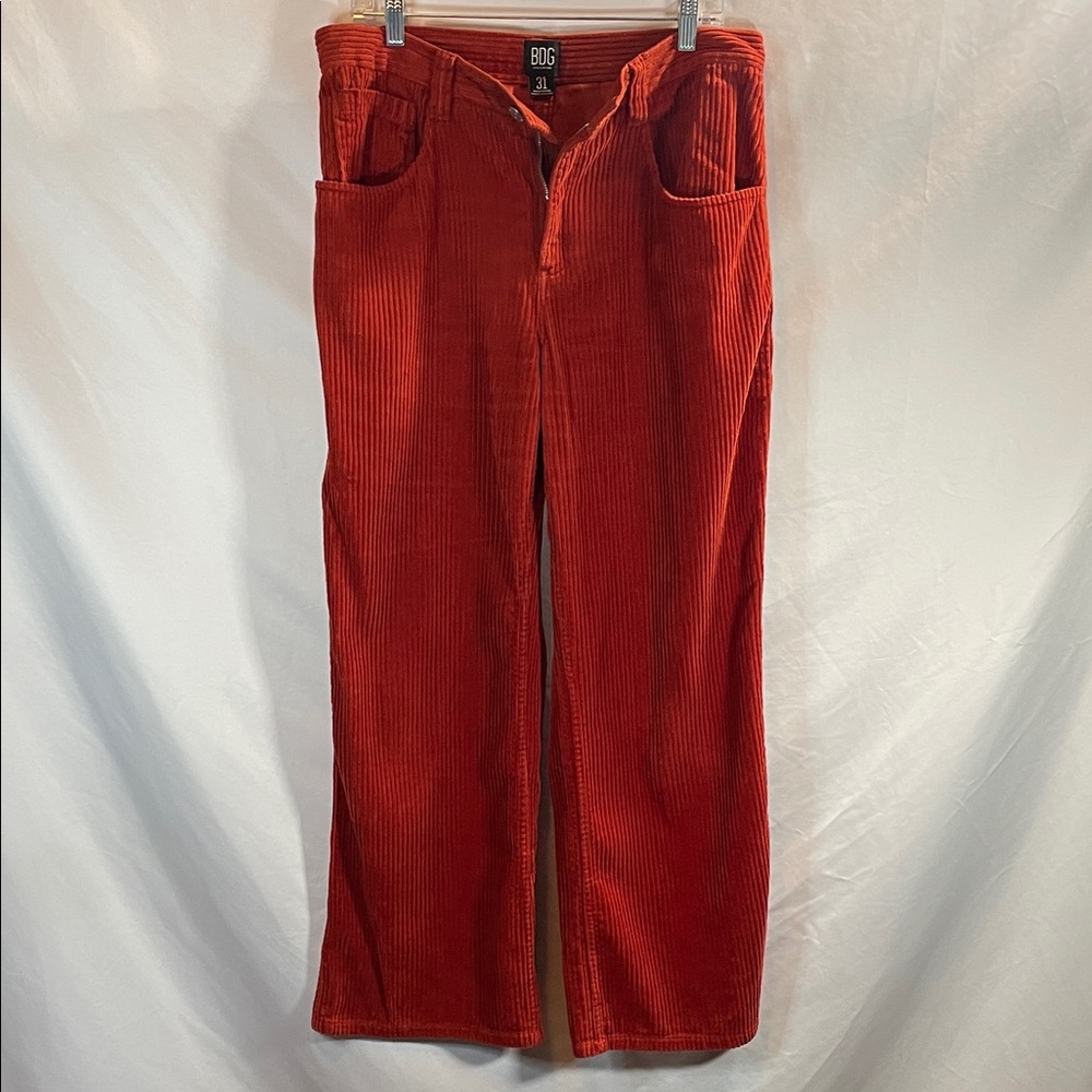 BDG Wide Leg Corduroy Pants in Rusty Orange